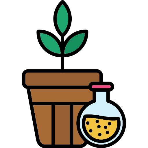 plant in pot and flask